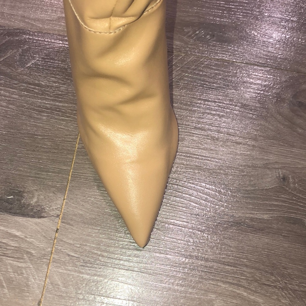 SCHUTZ Ashlee Slouch Tan Leather Over-the-Knee Stiletto Boots New - Picture 9 of 11